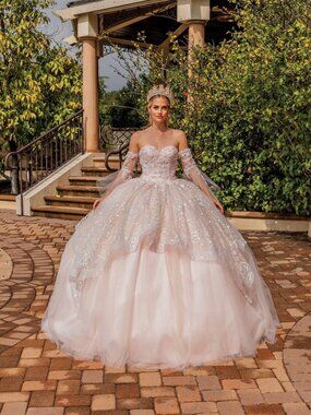 NEW BLUSH Evening Gown Floor Length Formal Elegant Stunning 1773
